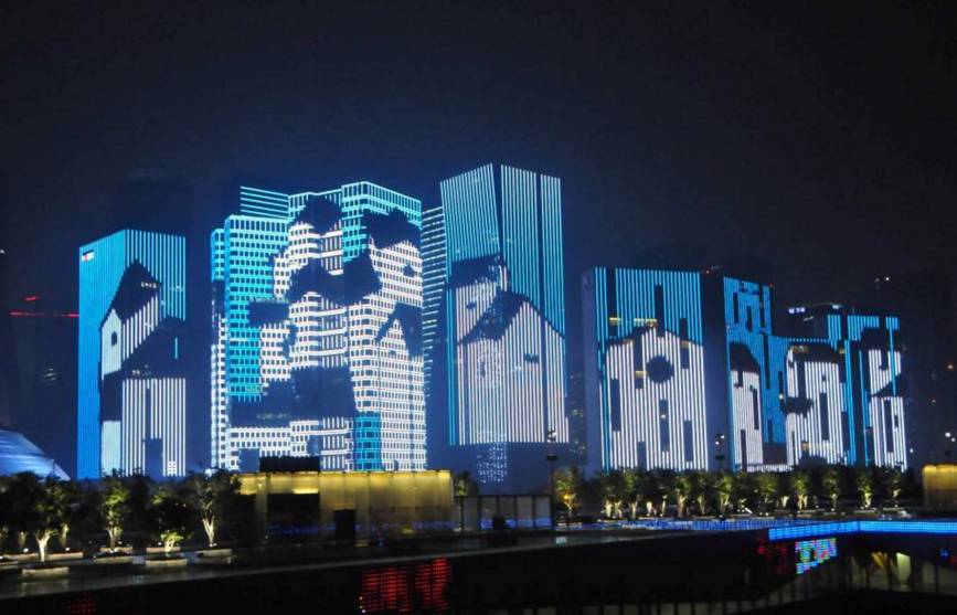 The use and value of media architecture in night lighting Facade